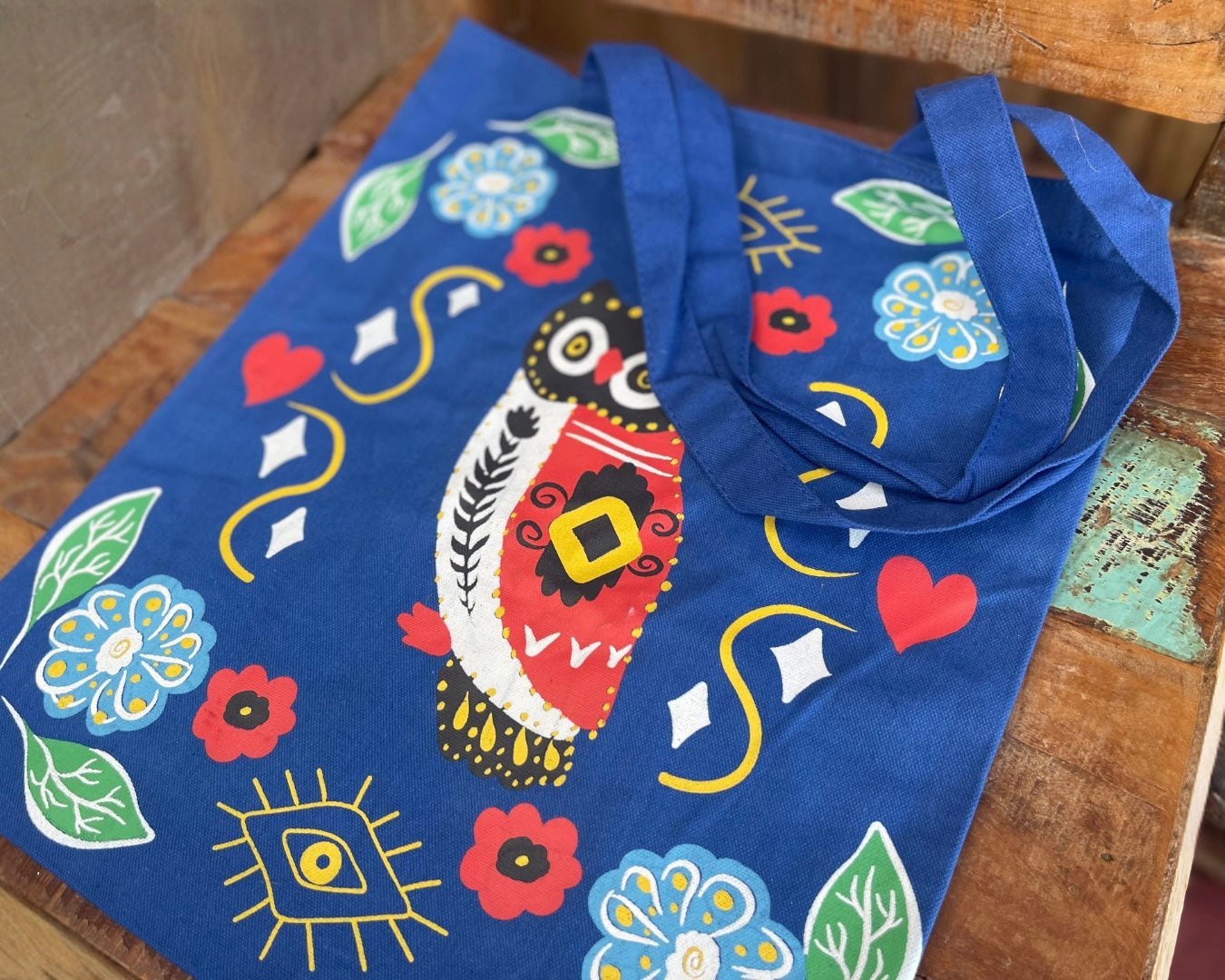 Umweltfreundliche Tasche aus recycelter Baumwolle.