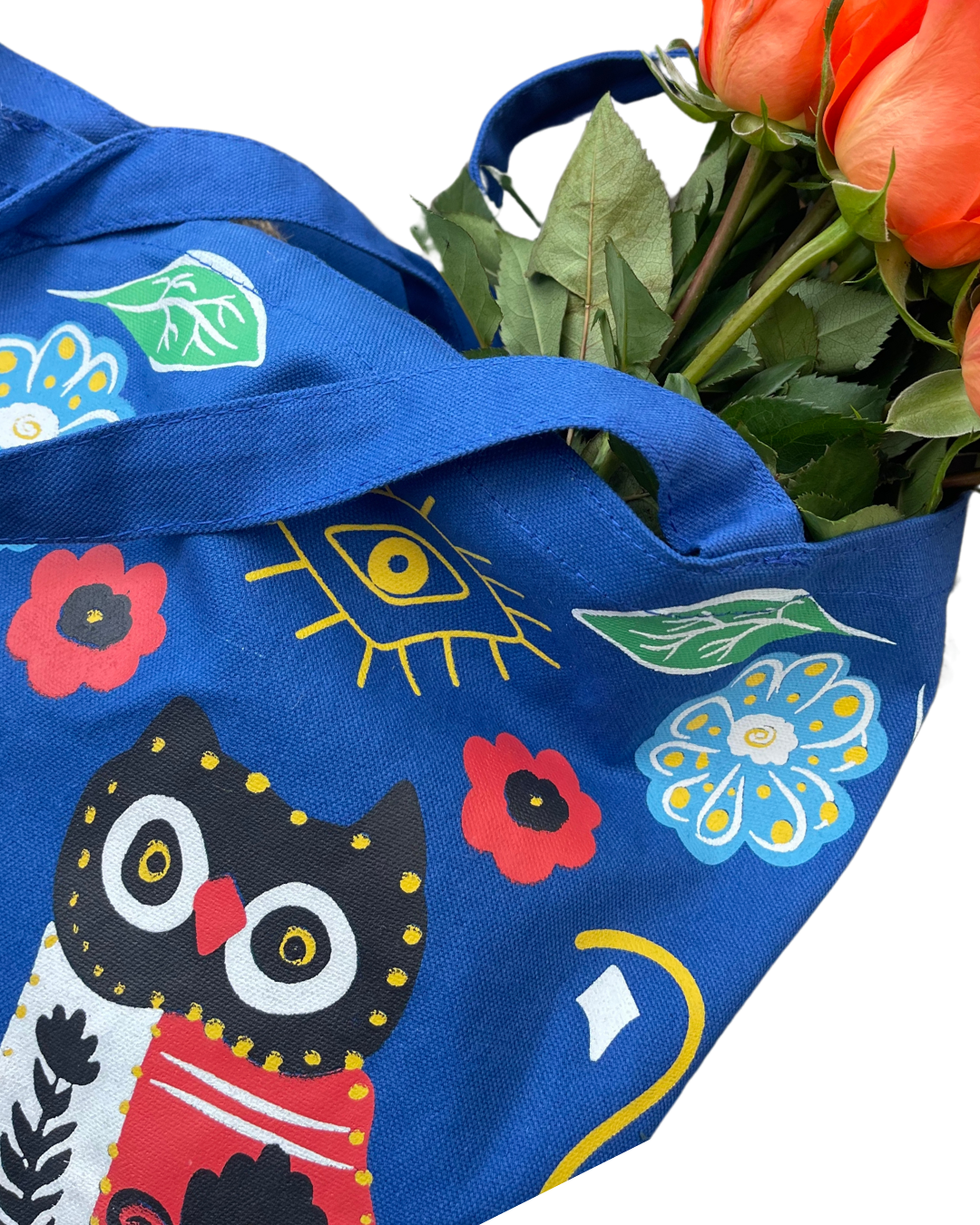 Umweltfreundliche Tasche aus recycelter Baumwolle.