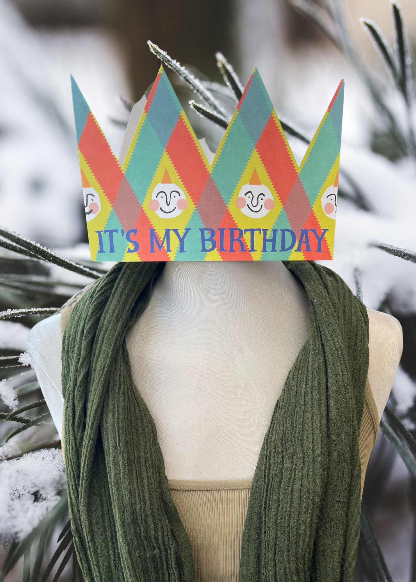 Recycled Birthday Queen Card. Crown Card.