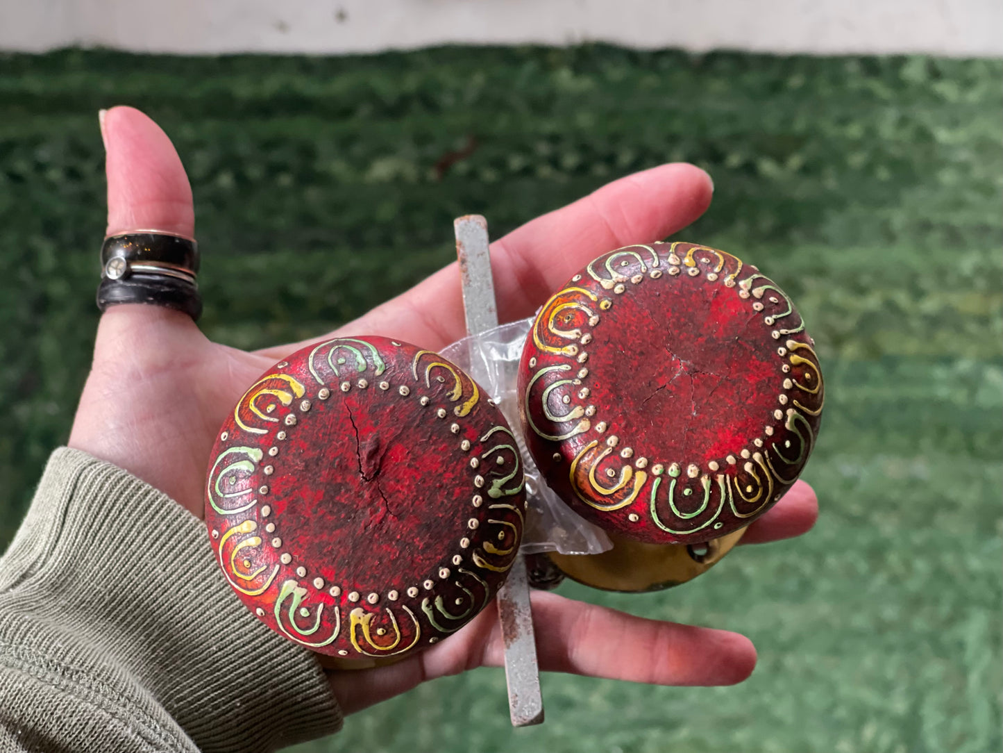 Vintage Indian wooden door knob’s. Set of 2. Vintage home furnishings. Unique door knobs. Unique home decor. Boho kitchen.