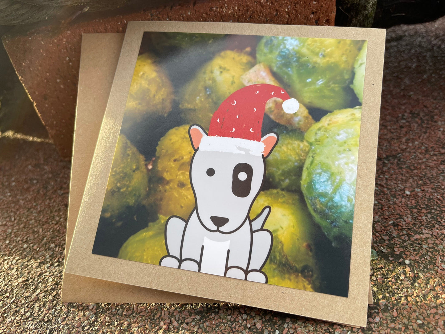Sprout card, recycled Christmas card, eco friendly Christmas card, Handmade Christmas card, Dog Christmas card, Ethical Christmas gifts