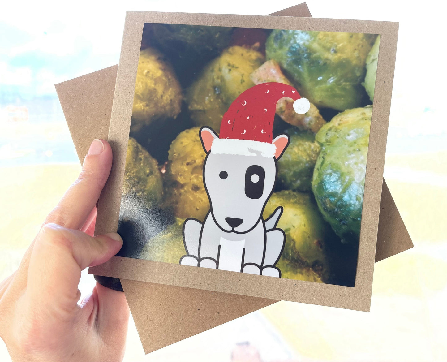 Sprout card, recycled Christmas card, eco friendly Christmas card, Handmade Christmas card, Dog Christmas card, Ethical Christmas gifts