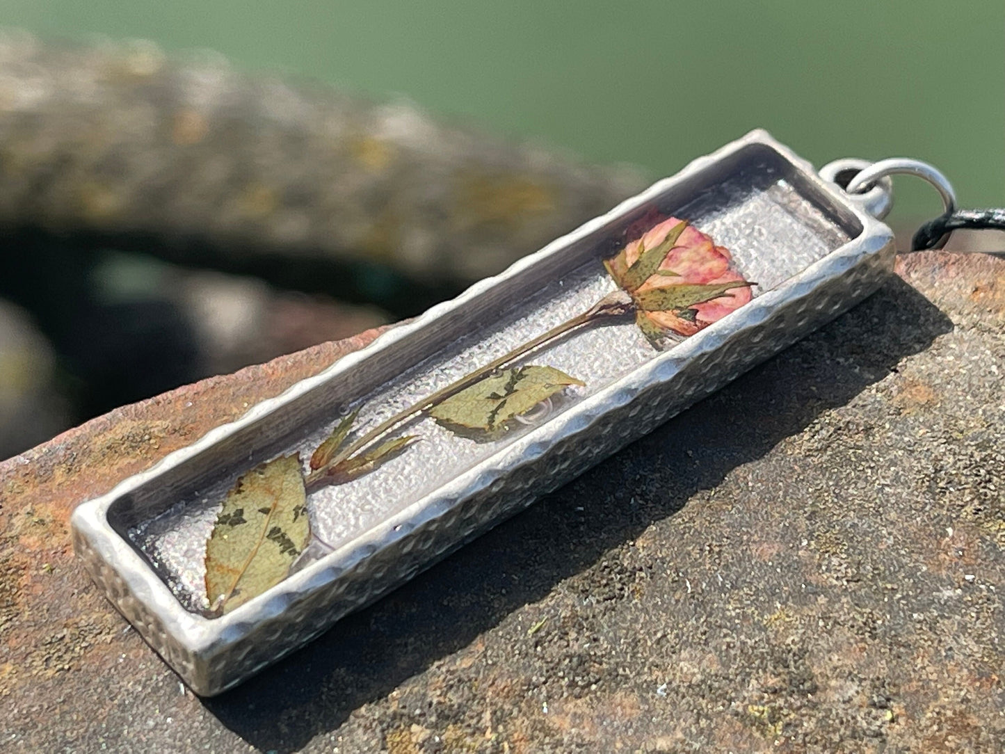 Flower necklace, ethical jewellery, rose necklace, handmade necklace boho jewellery, gift for her flower pendant unique gift for gardener