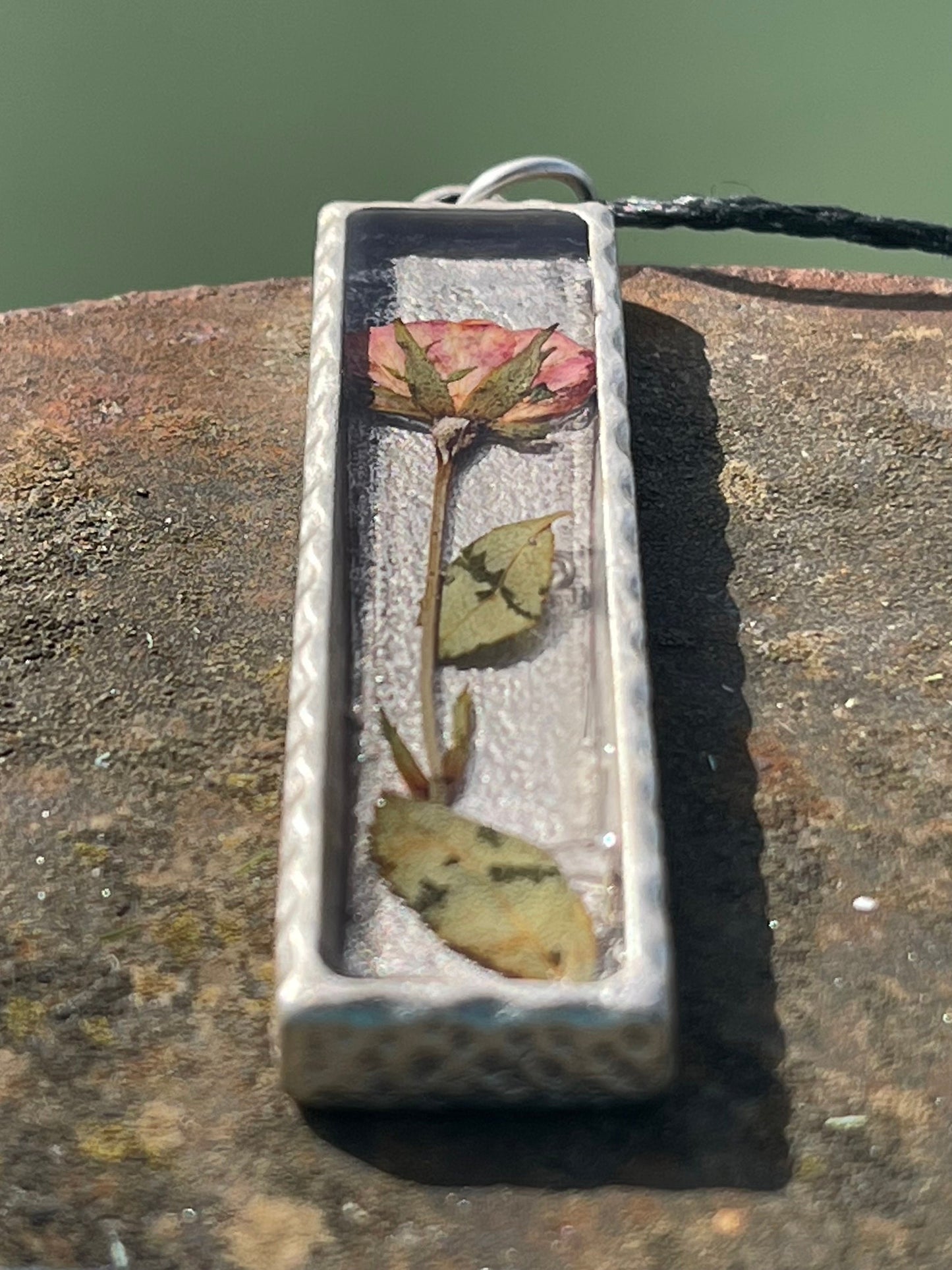 Flower necklace, ethical jewellery, rose necklace, handmade necklace boho jewellery, gift for her flower pendant unique gift for gardener