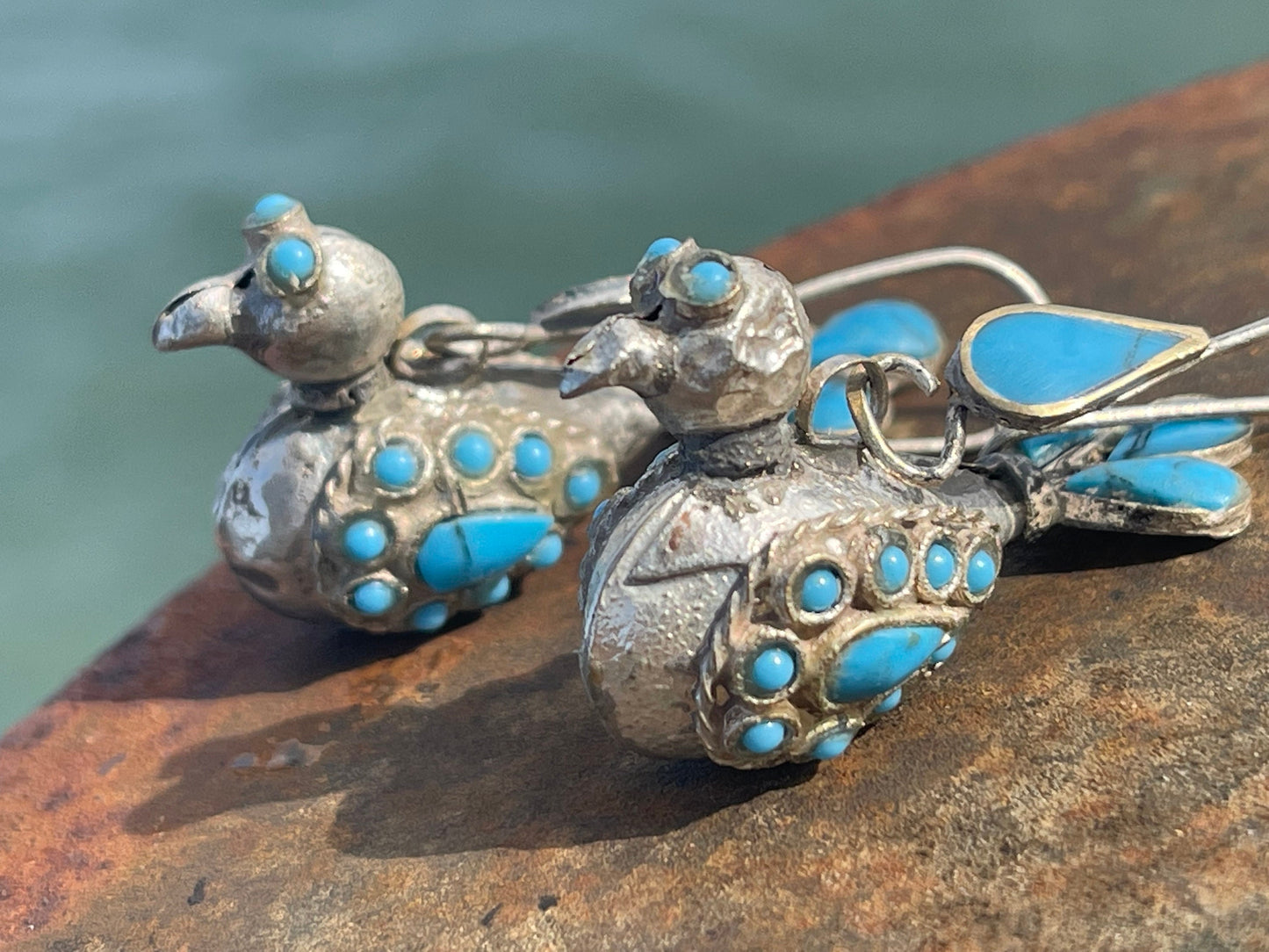 Gypsy jewellery, vintage bird earrings, silver bird earrings, vintage bird jewellery, ethical jewellery, gypsy earrings, unusual gift ideas