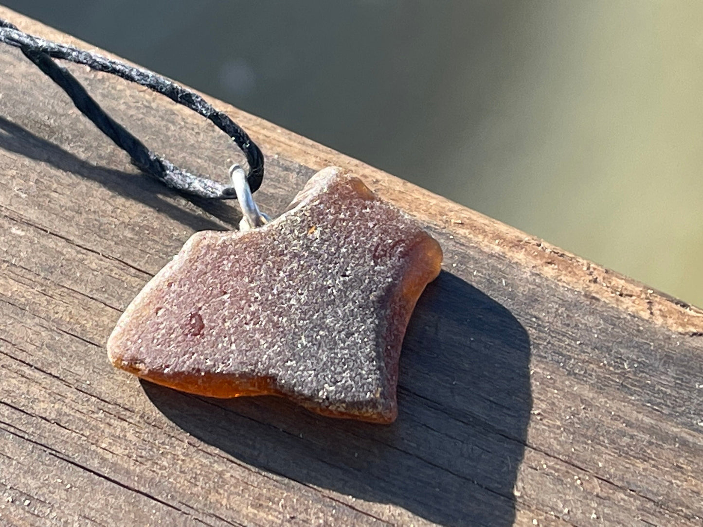 Wonky rustic heart necklace. Eco friendly pendant, recycled boho necklaces. Ethical jewellery, rustic gift for her, sea pottery pendant