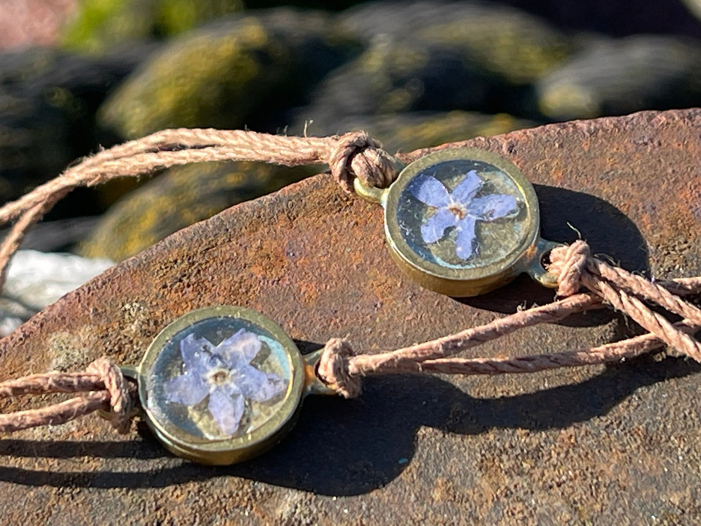 Forget-me-not bracelet or choker necklace. Boho gift for her, flower bracelet, remembrance bracelet, gardeners gift, Forget me not jewellery