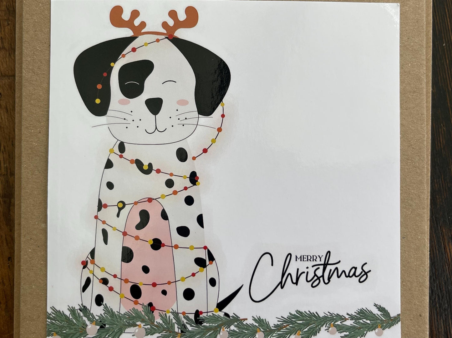 Recycled Christmas card, Christmas Dalmatian card, Christmas dog card. Eco friendly Christmas card. Xmas dog card, ethical Christmas card