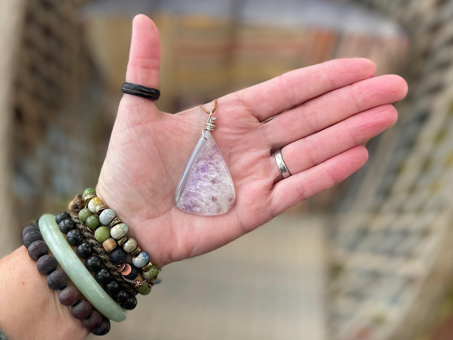 Amethyst pendant, amethyst necklace, amethyst jewellery, unusual gift for him, boho handmade necklace, romantic gift for her, boho pendant