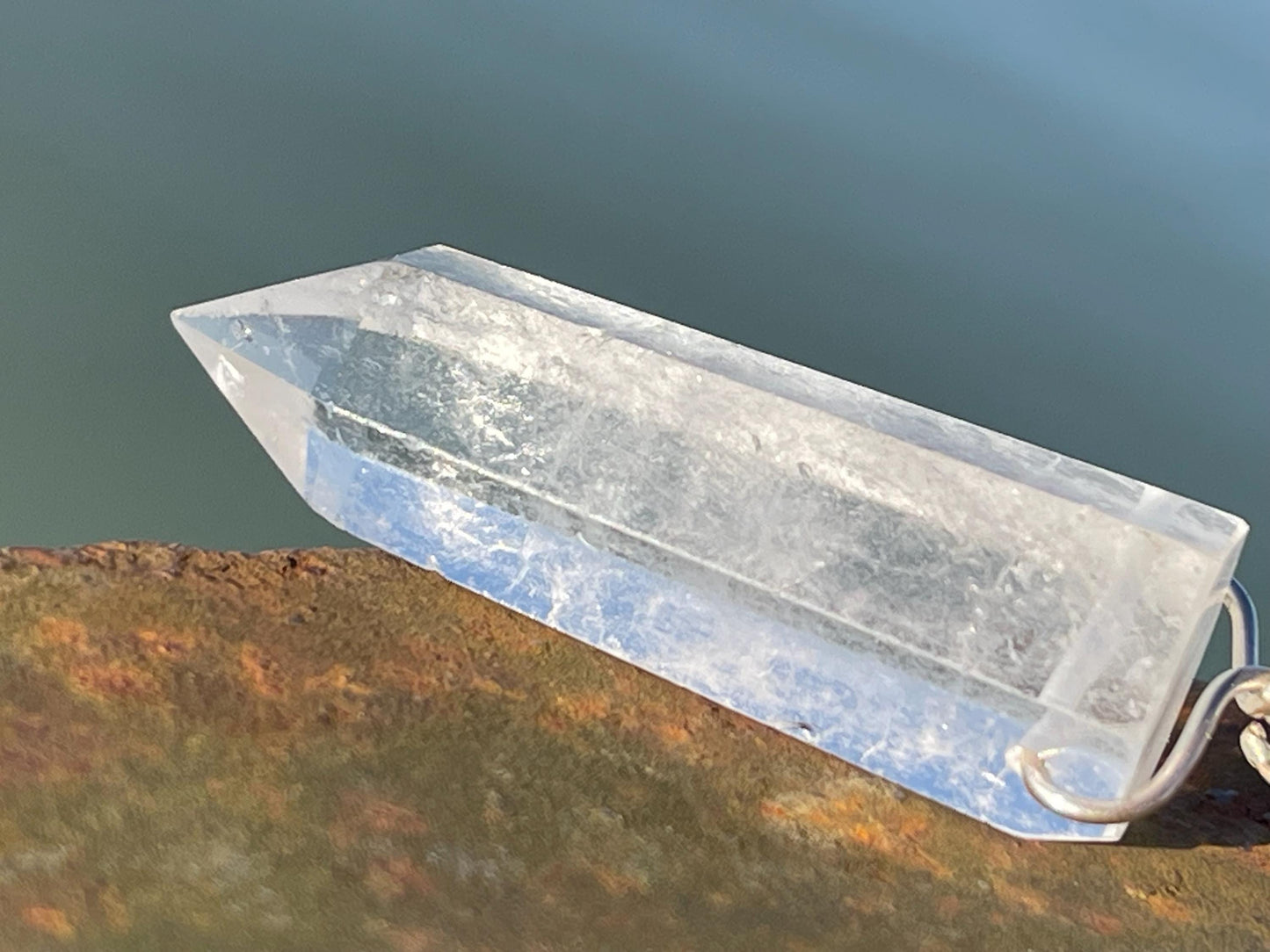 Quartz pendant, quartz necklace, quartz jewellery, gift for him, boho handmade necklace, romantic gift for her, ethical jewellery