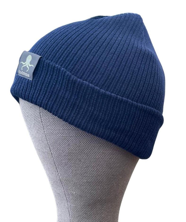 NAVY. Eco friendly beanies. Made with 100% organically grown cotton.
