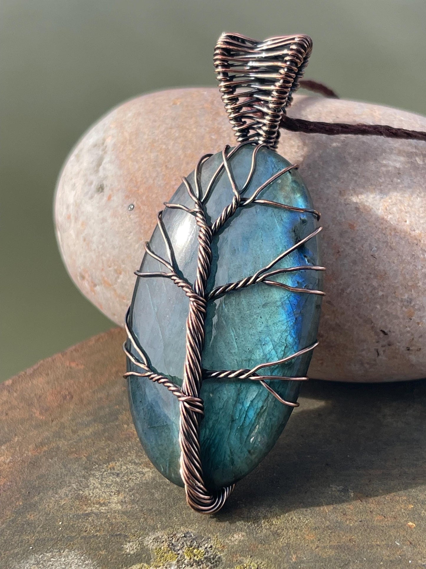 Labradorite necklace, labradorite jewellery. Unusual necklace, boho gift for her, hippy pendant, labradorite pendant, tree of life necklace