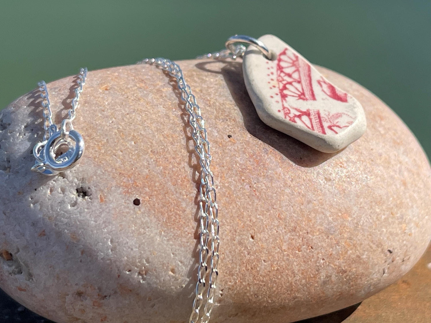 Recycled necklace, ceramic necklace, eco friendly gift for her. Handmade necklace, ceramic jewellery, boho necklace, ethical jewellery.