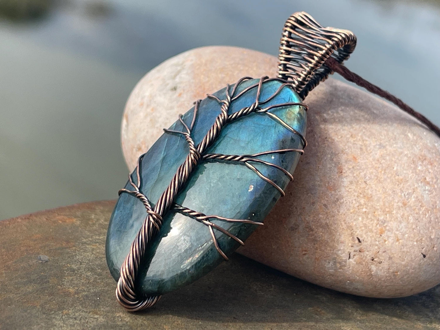 Labradorite necklace, labradorite jewellery. Unusual necklace, boho gift for her, hippy pendant, labradorite pendant, tree of life necklace