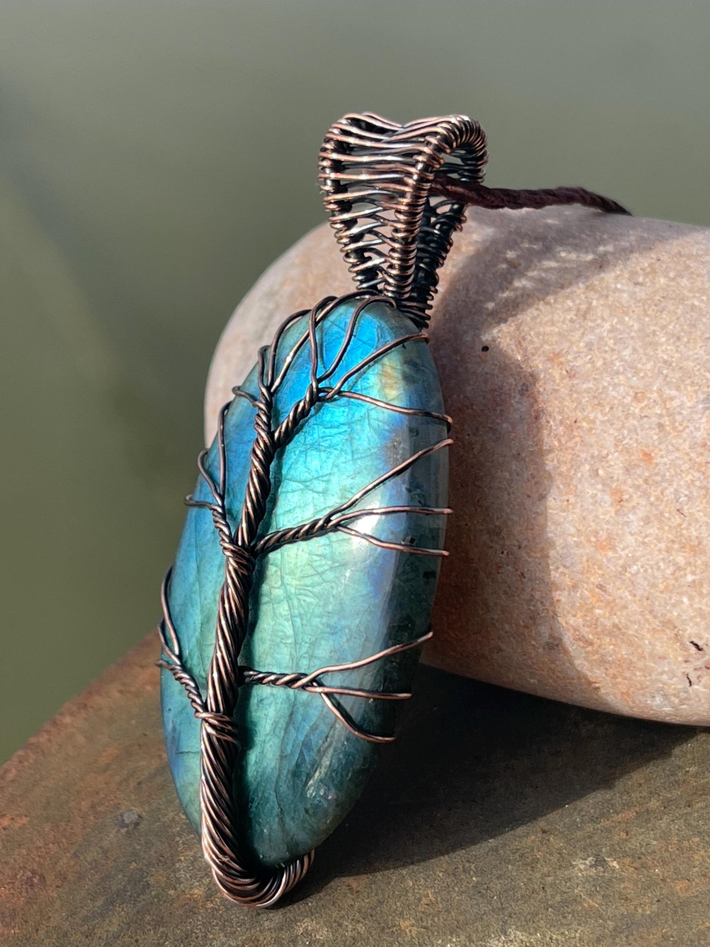 Labradorite necklace, labradorite jewellery. Unusual necklace, boho gift for her, hippy pendant, labradorite pendant, tree of life necklace