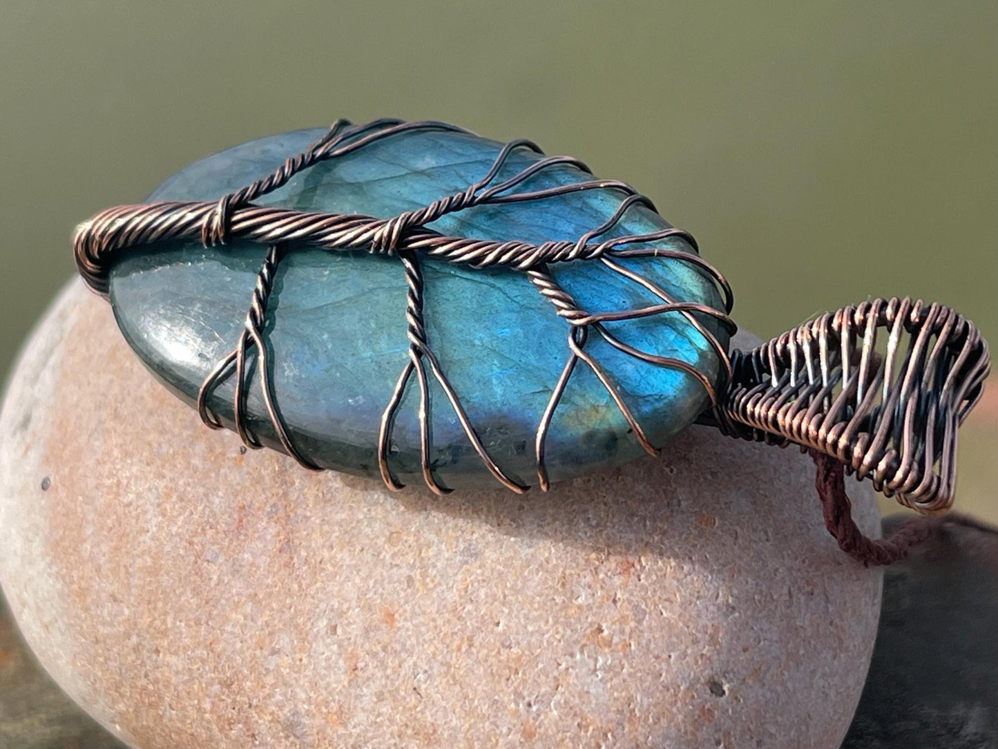 Labradorite necklace, labradorite jewellery. Unusual necklace, boho gift for her, hippy pendant, labradorite pendant, tree of life necklace
