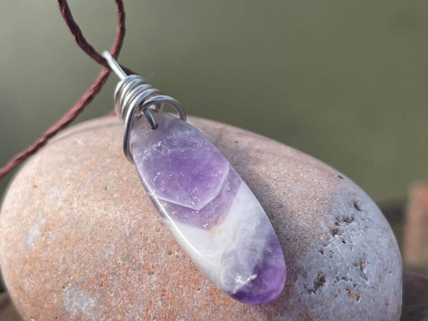 Amethyst pendant, amethyst necklace, amethyst jewellery, gift for him, boho handmade necklace, romantic gift for her, ethical jewellery