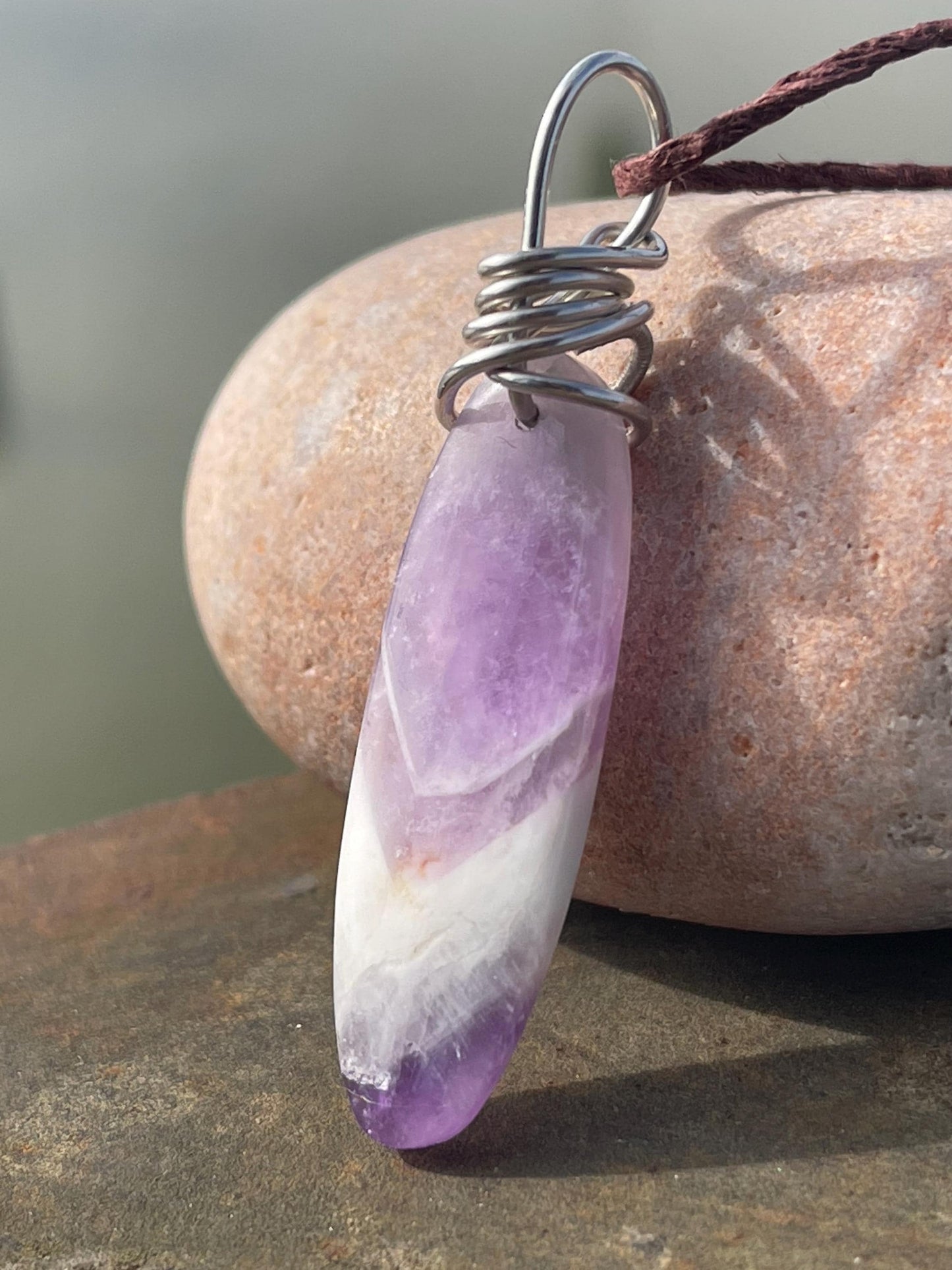 Amethyst pendant, amethyst necklace, amethyst jewellery, gift for him, boho handmade necklace, romantic gift for her, ethical jewellery