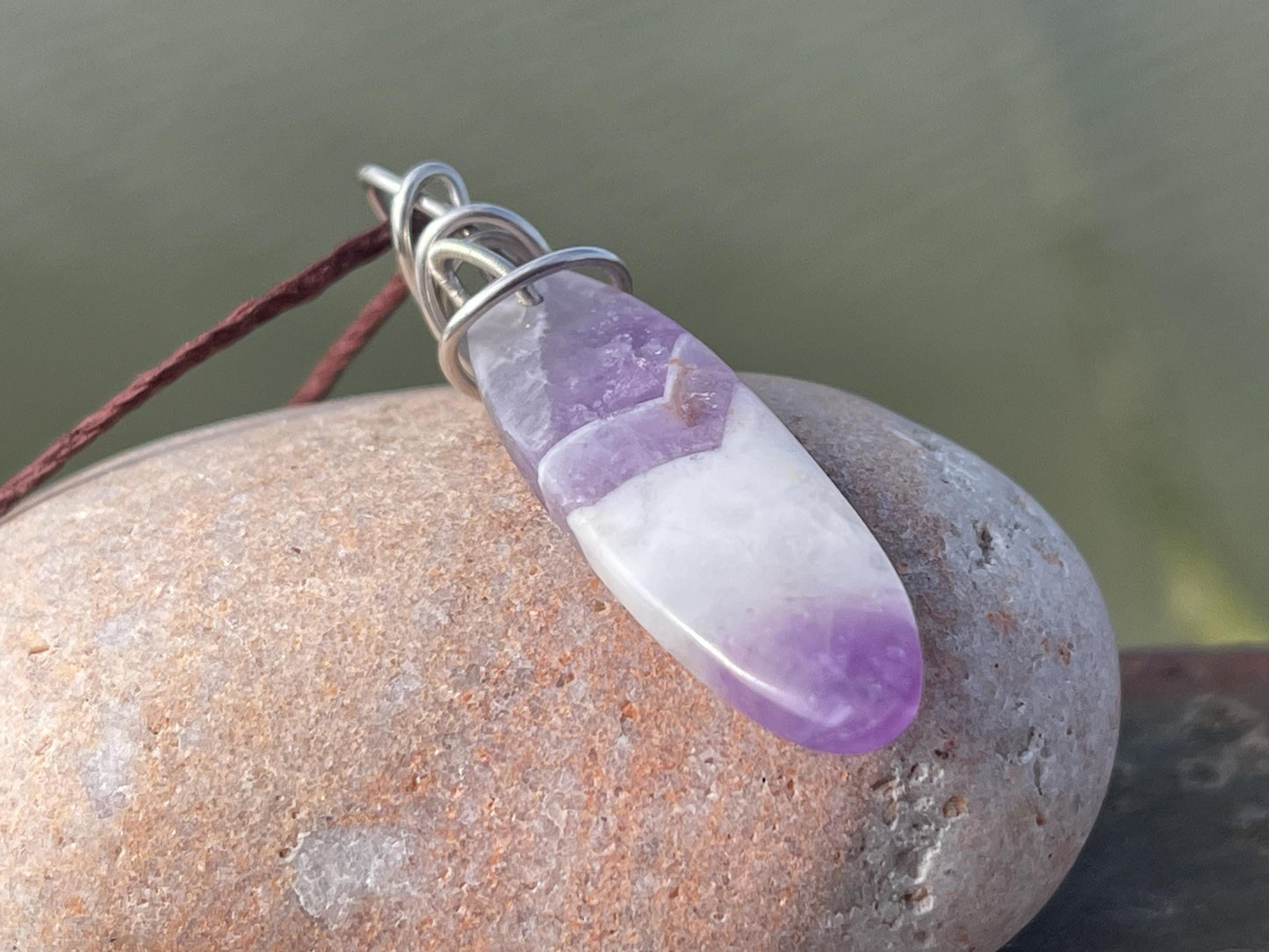 Amethyst pendant, amethyst necklace, amethyst jewellery, gift for him, boho handmade necklace, romantic gift for her, ethical jewellery