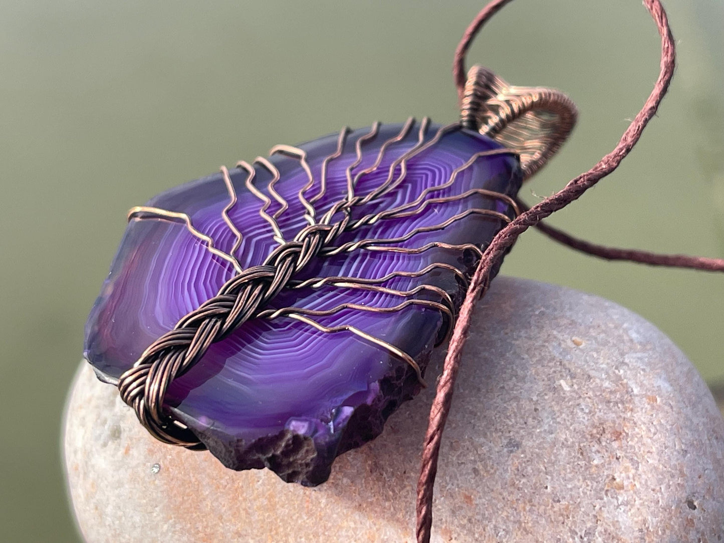 Solar agate necklace, boho necklace, gift for her, tree of life necklace, boho necklace, tree of life pendant. Tree of life jewellery