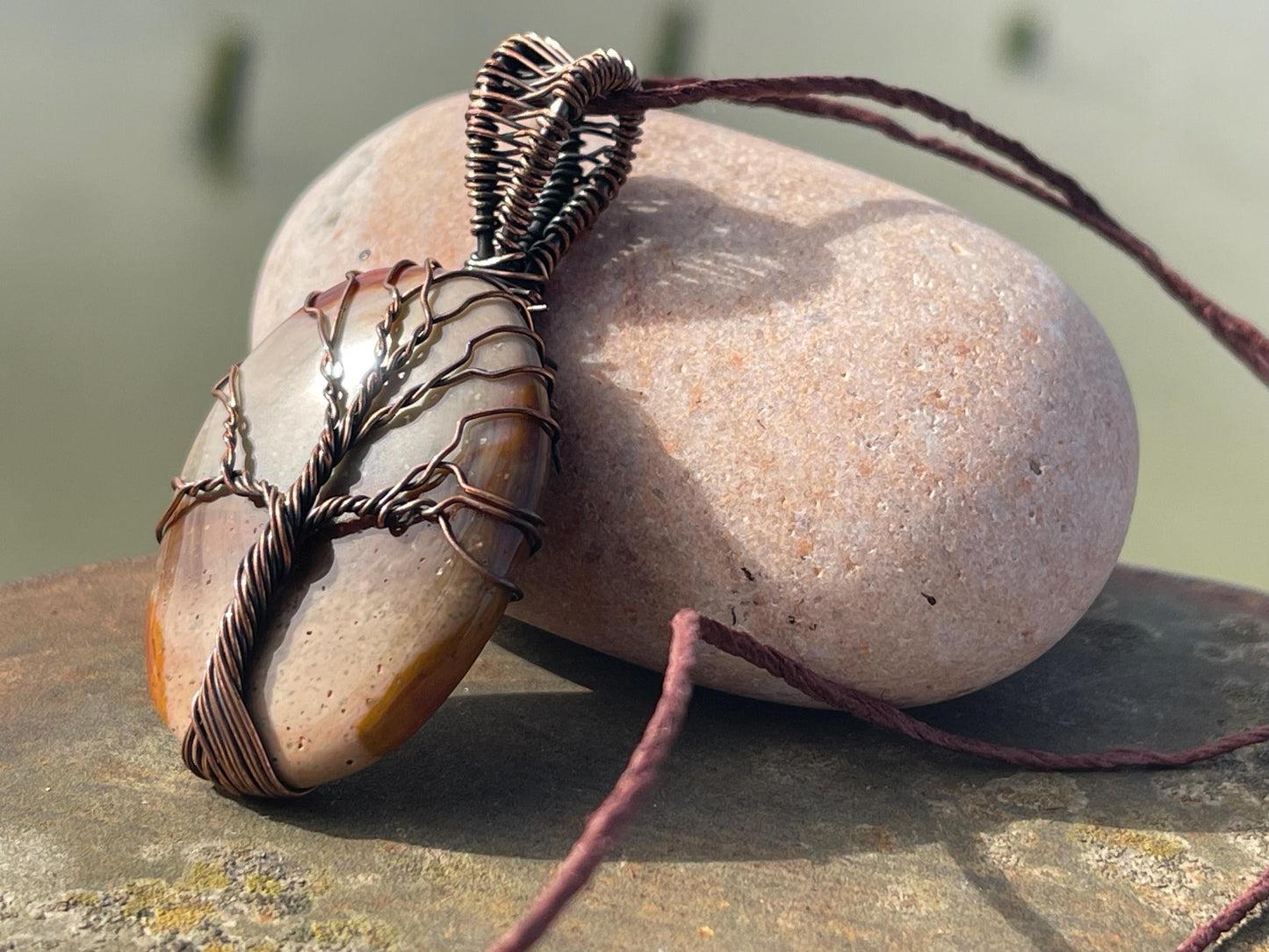 Jasper necklace, boho necklace, gift for her, tree of life necklace, boho necklace, tree of life pendant. Tree of life jewellery