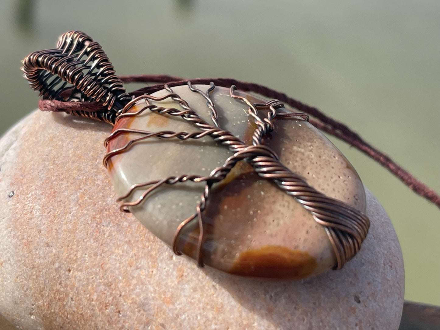 Jasper necklace, boho necklace, gift for her, tree of life necklace, boho necklace, tree of life pendant. Tree of life jewellery