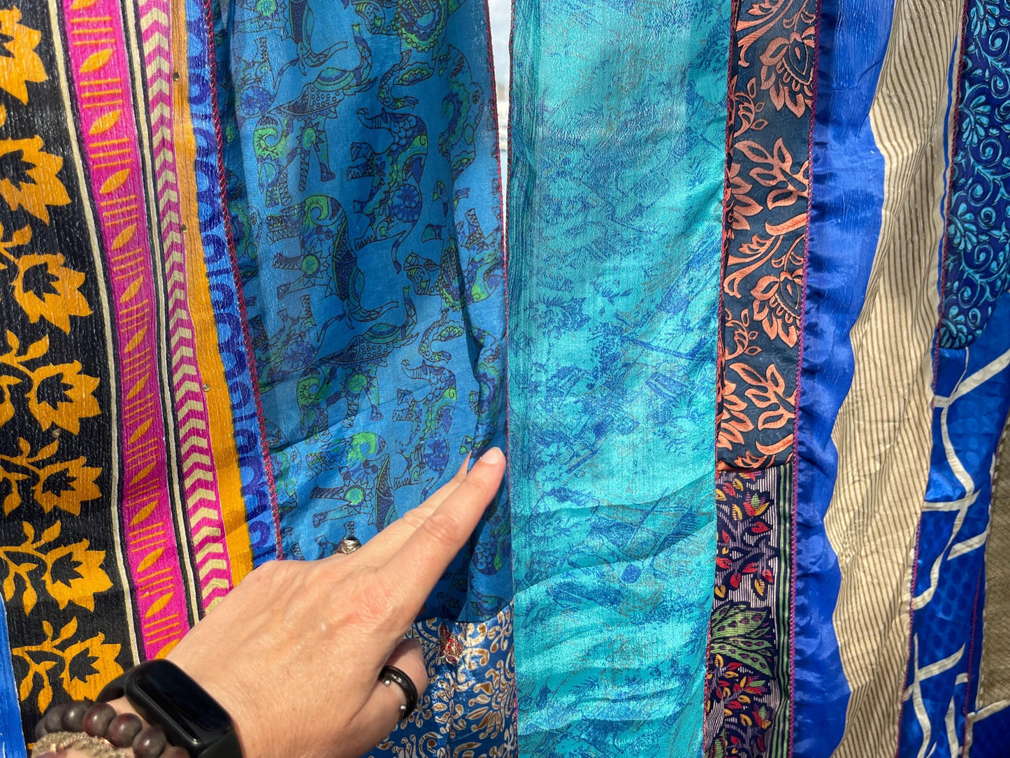 Handmade blue curtains, Recycled Vintage Curtains, Boho Style, Ethical Furnishings, Romantic Gift, Unique Home decor, eco friendly curtains