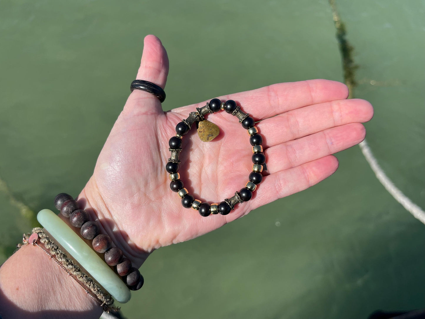 Gemstone bracelet, handmade gift for him, onyx jewellery, onyx bangle. Ethical jewellery, handmade unique jewellery. Unusual gifts for women