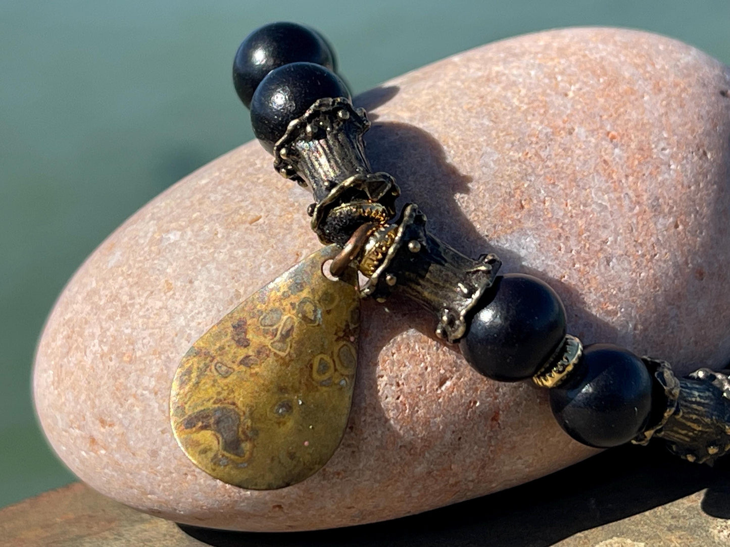 Gemstone bracelet, handmade gift for him, onyx jewellery, onyx bangle. Ethical jewellery, handmade unique jewellery. Unusual gifts for women