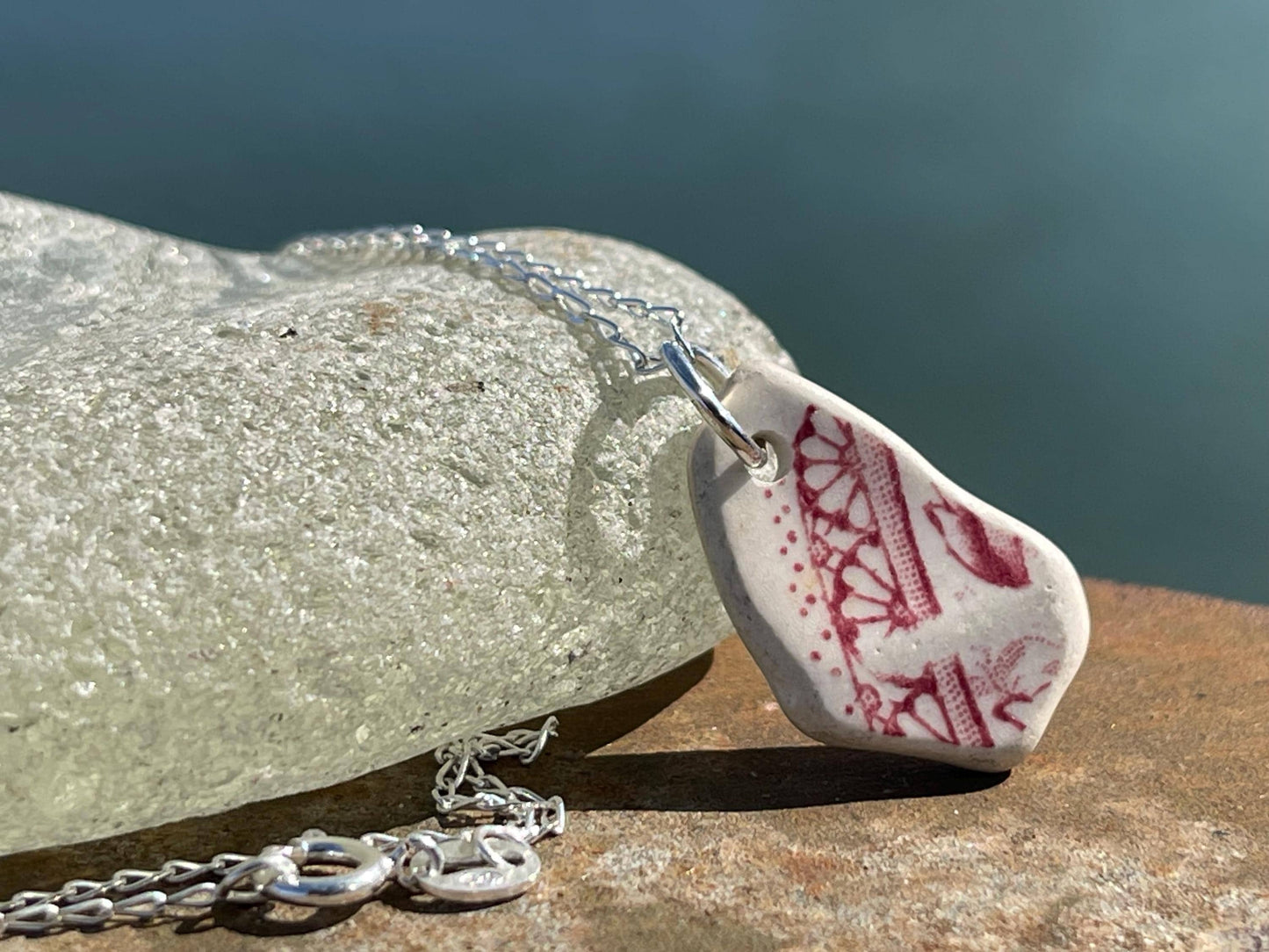 Recycled necklace, ceramic necklace, eco friendly gift for her. Handmade necklace, ceramic jewellery, boho necklace, ethical jewellery.