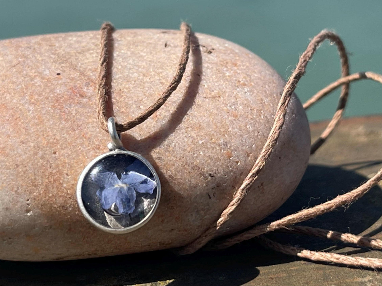 Forget-me-not romantic necklace. Romantic gift for her, birthday gift, unusual gift Ethical jewellery, handmade necklace, remembrance gift