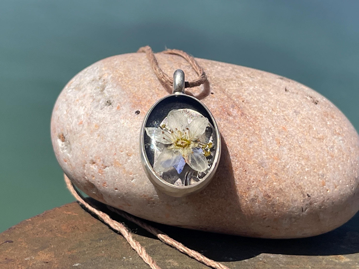 Bramble flower necklace, unique necklace, ethical gift for her, handmade necklace, boho eco friendly necklace, flower jewellery