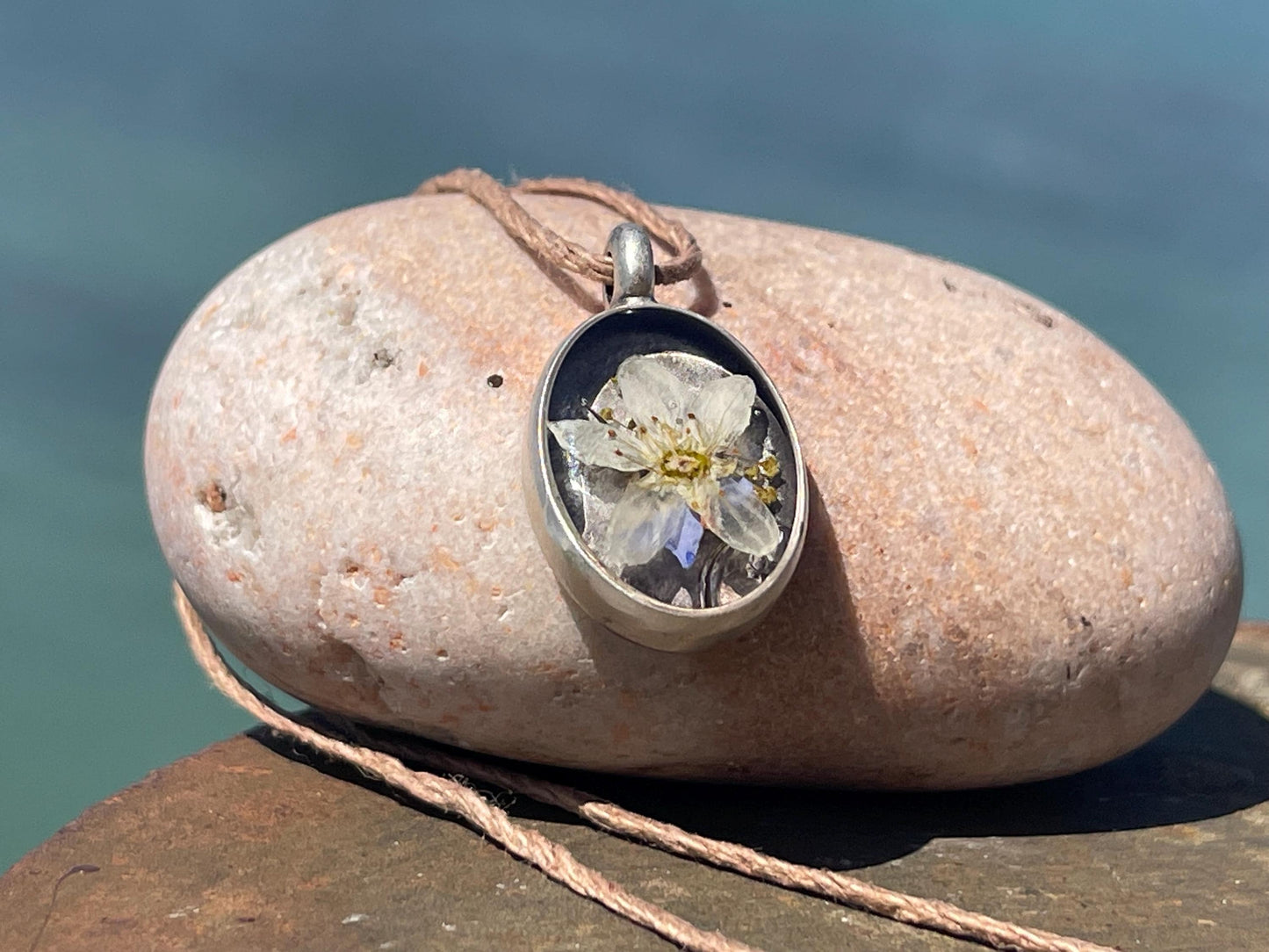 Bramble flower necklace, unique necklace, ethical gift for her, handmade necklace, boho eco friendly necklace, flower jewellery
