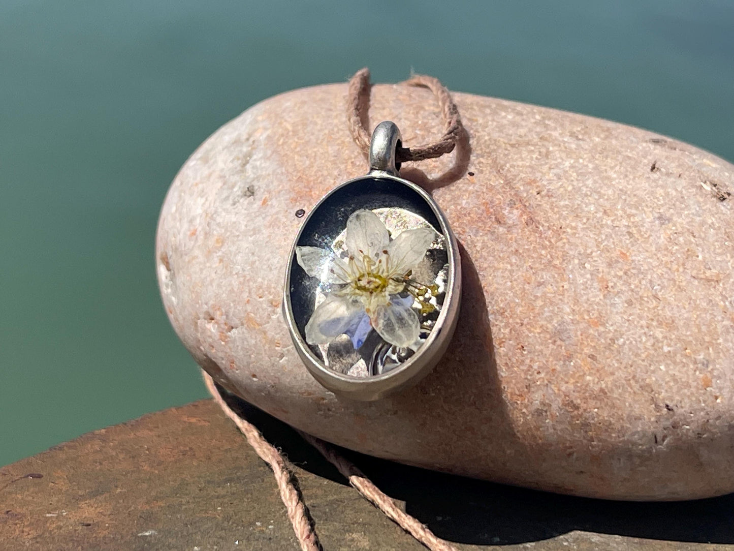Bramble flower necklace, unique necklace, ethical gift for her, handmade necklace, boho eco friendly necklace, flower jewellery