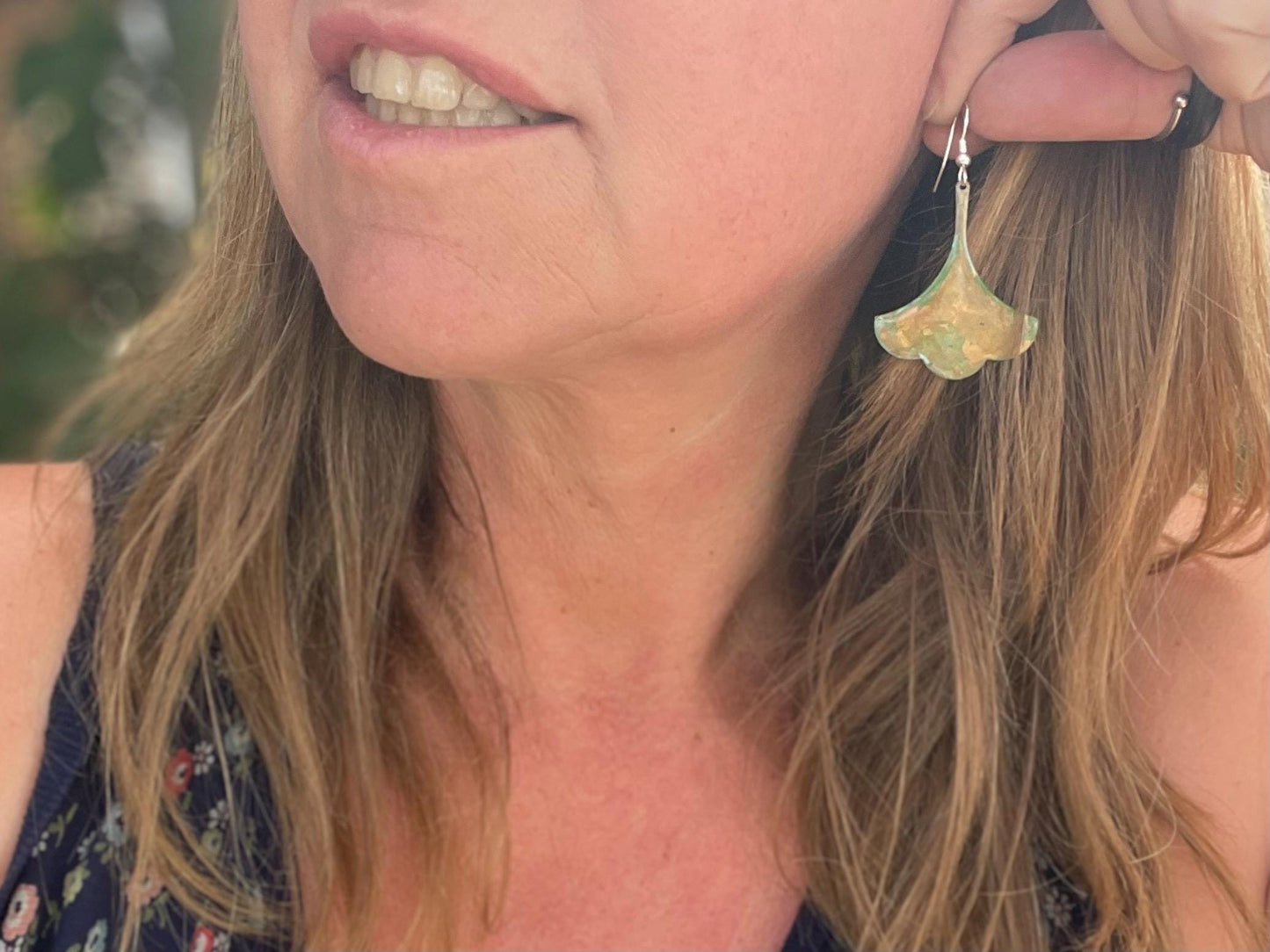 Handmade patina earrings. Rustic earrings, unusual earrings, unusual gift for her, blue earrings, boho earrings, large statement earrings.