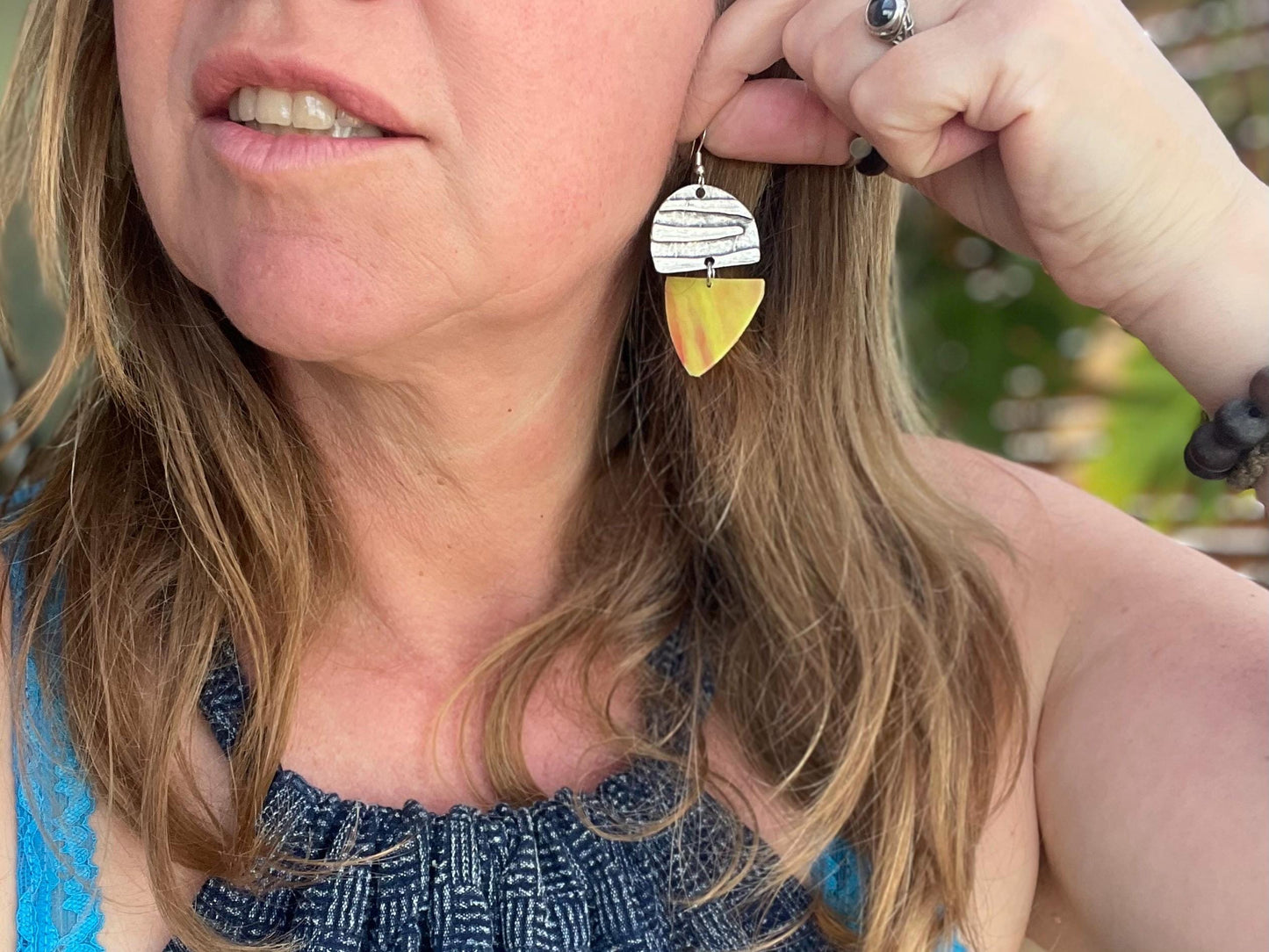 Trash earrings! Recycled plastics made into funky earrings. Eco friendly jewellery, ethical jewellery, ethical jewelry, handmade earrings