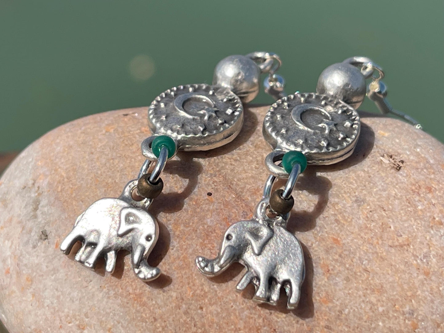 Elephant earrings. Gift for her, ethical jewellery elephant jewellery, elephant presents.