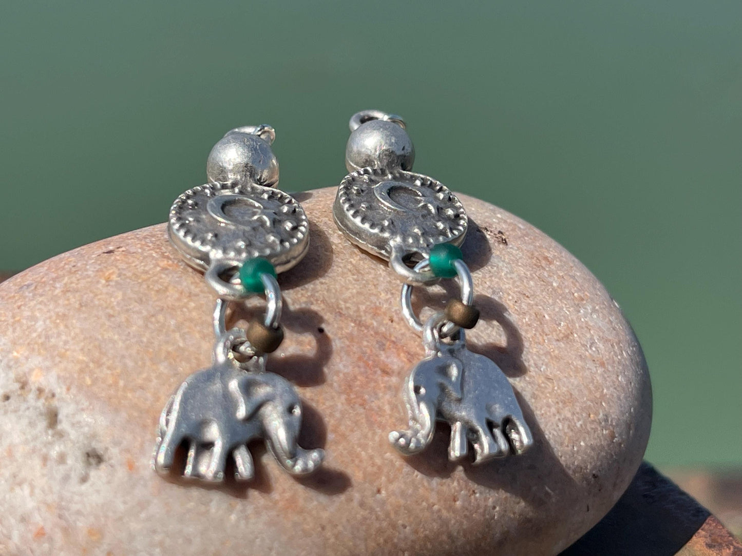 Elephant earrings. Gift for her, ethical jewellery elephant jewellery, elephant presents.