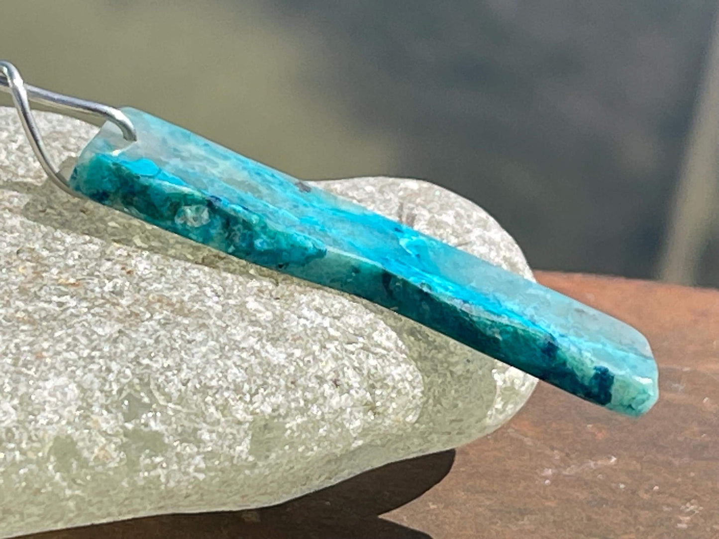 Chrysocolla Malachite necklace, ethical jewellery, bohemian necklace, unusual jewellery, malachite pendant, blue gemstone necklace