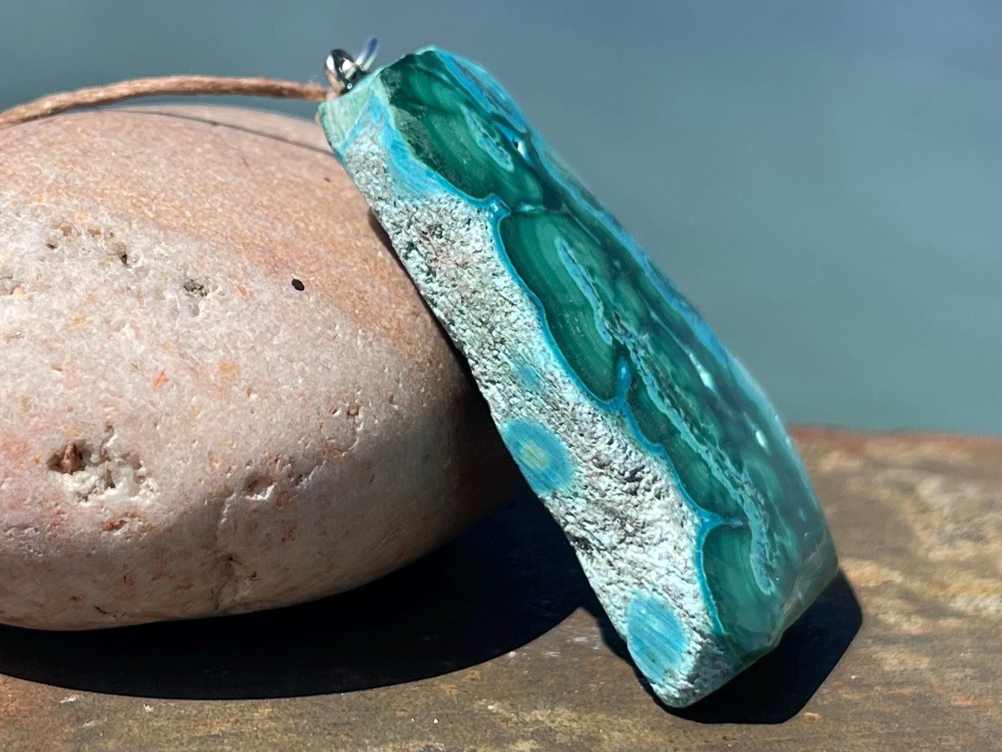 Chrysocolla Malachite necklace, ethical jewellery, bohemian necklace, unusual jewellery, malachite pendant, green gemstone necklace