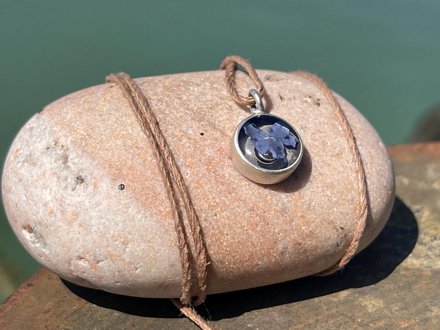 Forget-me-not romantic necklace. Romantic gift for her, birthday gift, unusual gift Ethical jewellery, handmade necklace, remembrance gift
