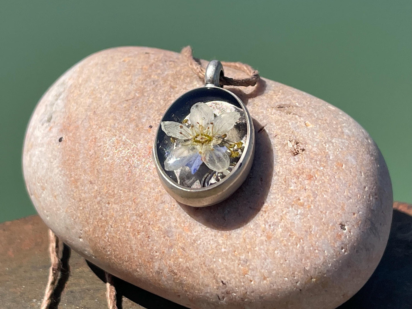 Bramble flower necklace, unique necklace, ethical gift for her, handmade necklace, boho eco friendly necklace, flower jewellery