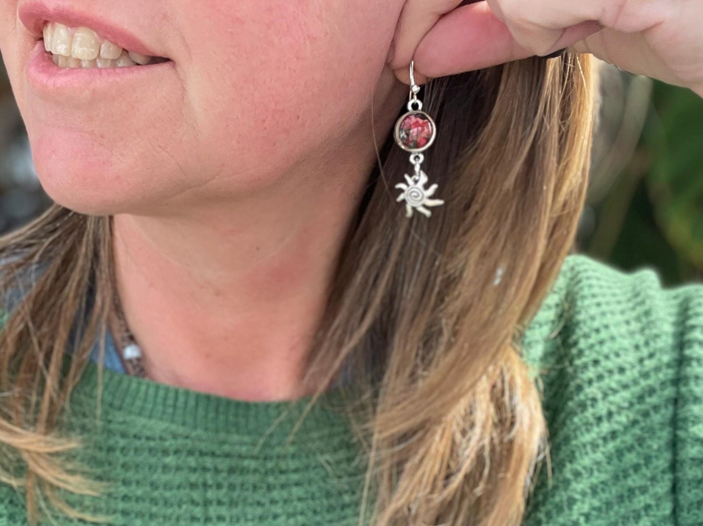 Rose earrings, flower earrings, romantic gift for her, sun earrings, boho earrings, unique earrings, handmade earrings, unique jewellery