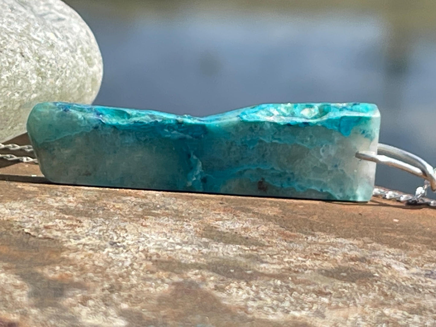 Chrysocolla Malachite necklace, ethical jewellery, bohemian necklace, unusual jewellery, malachite pendant, blue gemstone necklace