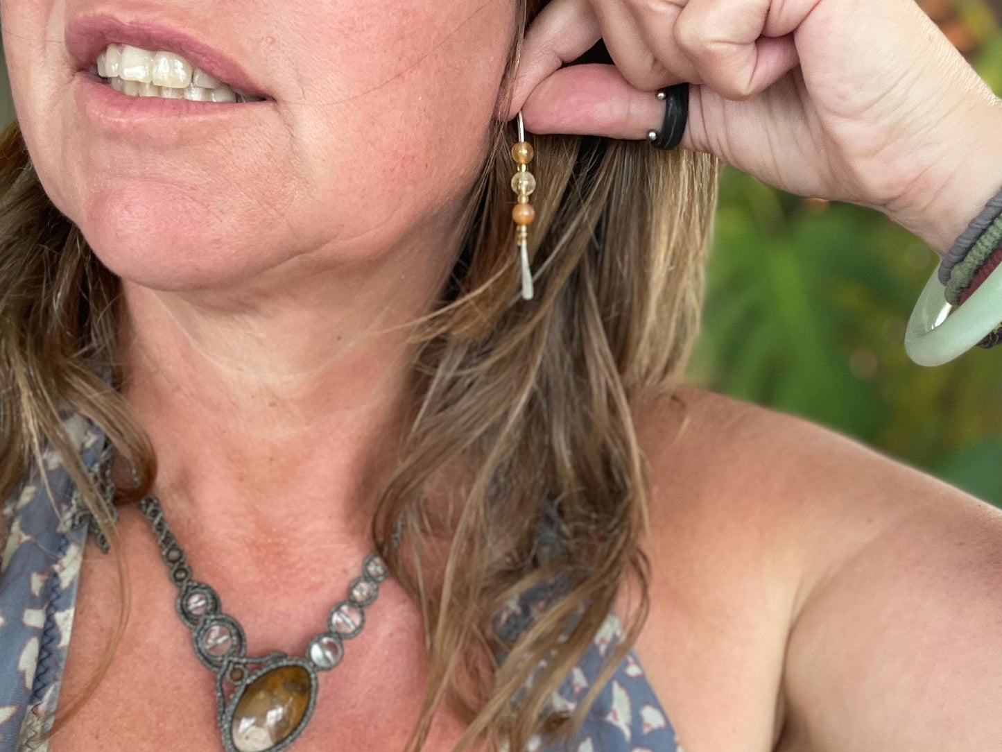 Citrine & recycled sterling silver handmade earrings. Handmade citrine jewellery. Artisan earrings. Unique jewellery. Eco friendly earrings