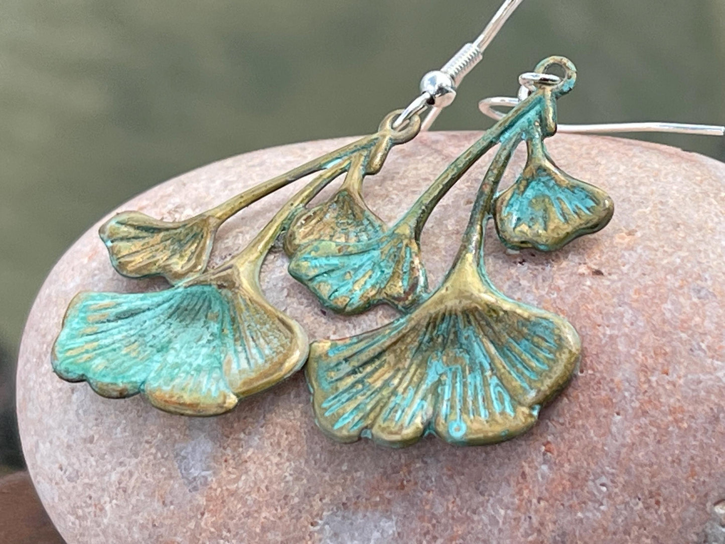 Handmade flower earrings. Rustic earrings, unusual earrings, unusual gift for her, blue earrings, boho earrings, boho jewellery, hippy gift