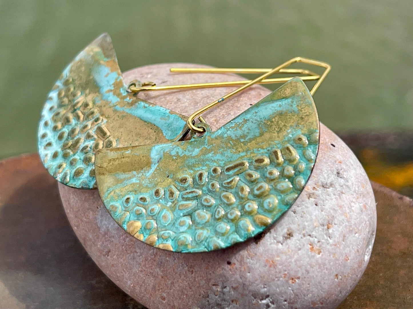 Handmade boho earrings. Rustic earrings, unusual earrings, unusual gift for her, blue earrings, unique jewellery, hippy gift