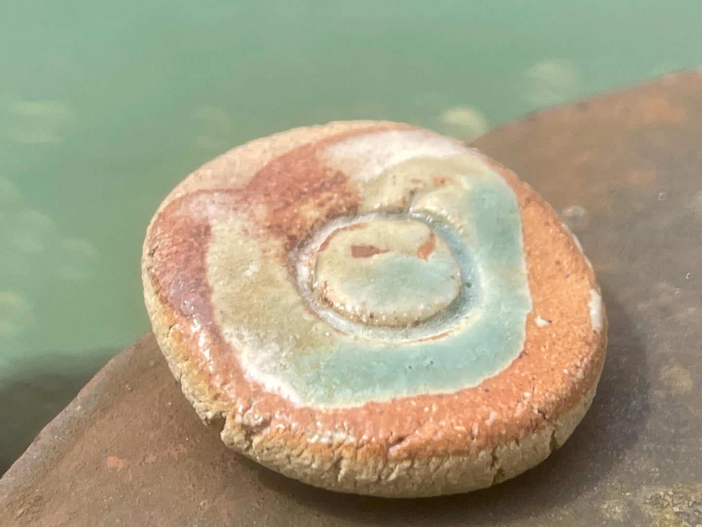 Melted sea glass brooch. Recycled brooch, handmade eco friendly jewellery, ethical jewellery, rustic brooch. eco gifts, boho jewellery