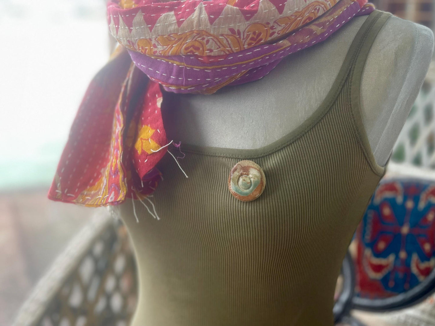 Melted sea glass brooch. Recycled brooch, handmade eco friendly jewellery, ethical jewellery, rustic brooch. eco gifts, boho jewellery