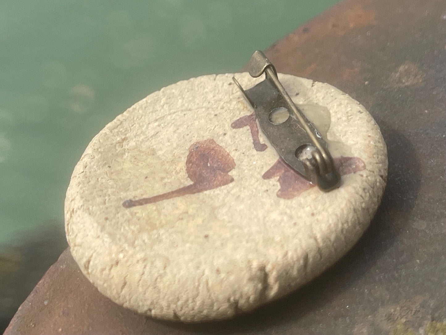 Melted sea glass brooch. Recycled brooch, handmade eco friendly jewellery, ethical jewellery, rustic brooch. eco gifts, boho jewellery